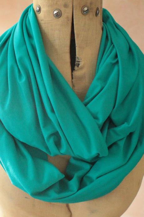 Infinity scarf - Snood, Eternity scarf, Circle scarf, Jersey scarf, Tube scarf, Loop scarf, Snood, T-Shirt scarf - Turquoise