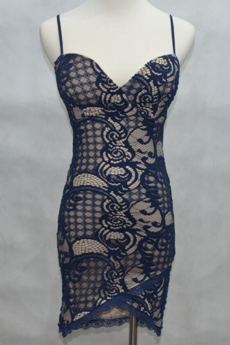 Fashion Round Neck Sleeveless Lace Dress #we40410po