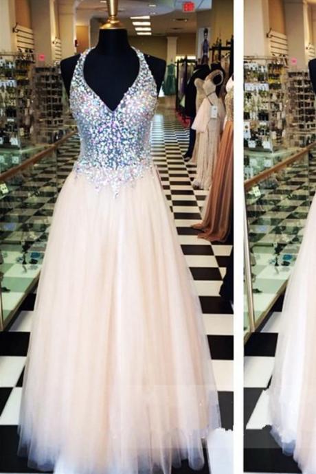 Champagne Prom Dresses,A-Line Prom Dress,Prom Dress,Simple Prom Dress,Tulle Prom Dress,Simple Evening Gowns,Cheap Party Dress,Elegant Prom Dresses,Formal Gowns For Teens